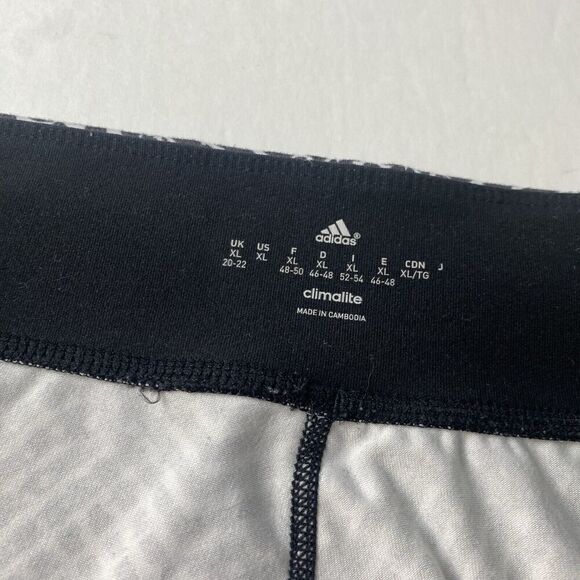 ADIDAS Women's Black/White Stripe Stretch Athletic Track Leggings Size XL Used - Picture 13 of 14